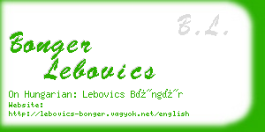 bonger lebovics business card